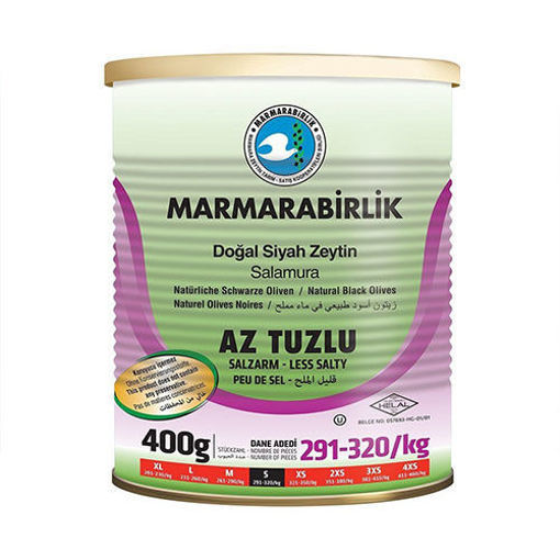 Picture of MARMARABIRLIK Black Olives Low Salt 400g