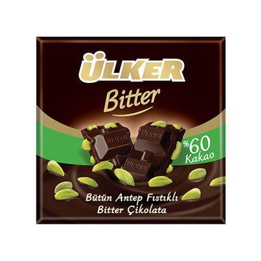 Picture of ULKER Golden Bitter Chocolate Bar w/Pistachio 80g