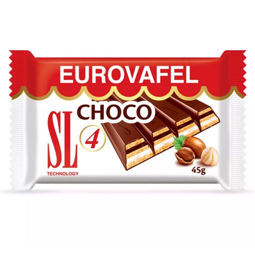 Picture of SWISSLION Takovo Eurovafel Choco 4 Chocolate Bar 45g