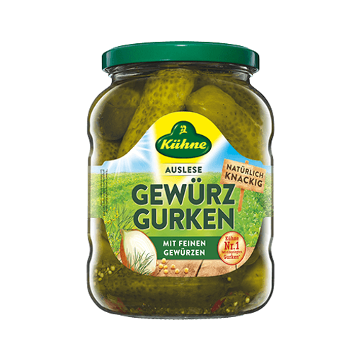 Picture of KUHNE Gewurz Gurken (Pickled Gherkins) 670g