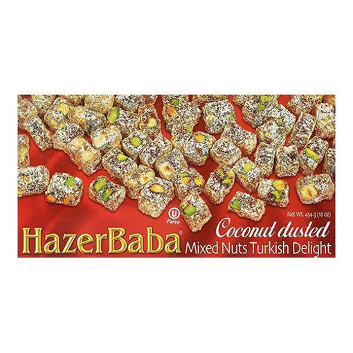 Picture of HAZERBABA Turkish Delight Mixed Nuts w/Coconut Dusted 454g