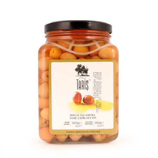 Picture of TARIS Edremit Scratched Green Olives (Cizik)  950g