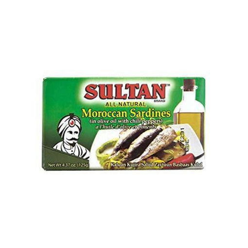 Picture of SULTAN Moroccan Sardines in Olive Oil with Chili Peppers 125g