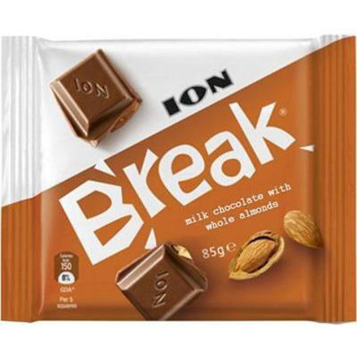 Picture of ION Break Milk Chocolate w/Whole Almonds 85g