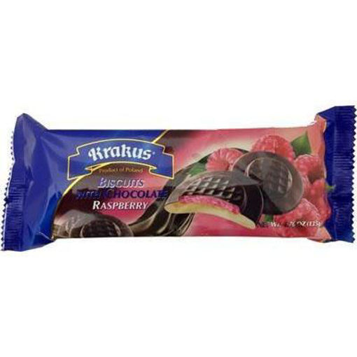 Picture of KRAKUS Biscuits w/Chocolate (Raspberry) 135g