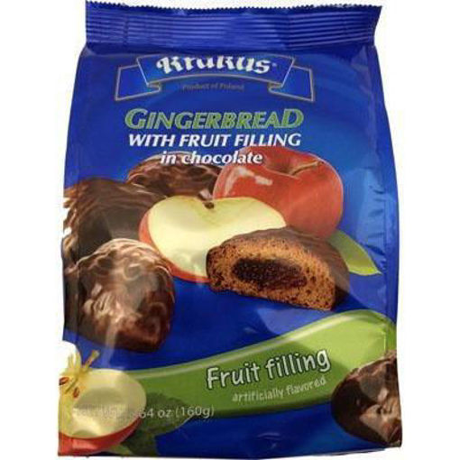 Picture of KRAKUS Gingerbread w/Apple Filling in Chocolate (Fruits) 160g
