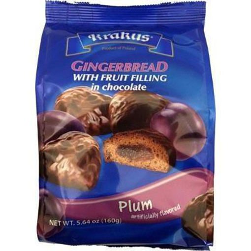 Picture of KRAKUS Gingerbread w/Fruit Filling in Chocolate (Plum) 160g