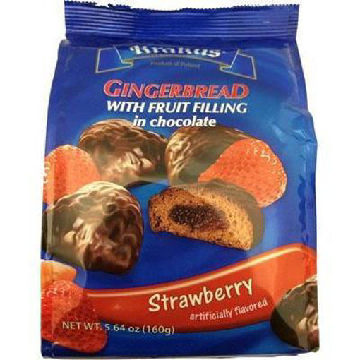 Picture of KRAKUS Gingerbread w/Fruit Filling in Chocolate (Strawberry) 160g