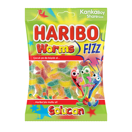 Picture of HARIBO Fizz Worms 70g