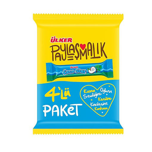 Picture of ULKER Cocostar (Chocolate Covered Coconut Bar) 4pk 100g