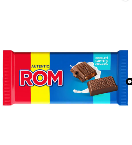 Picture of Kandia ROM Romanian Chocolate Bar  - Ciocolata Lapte Si Crema Rom 88 g