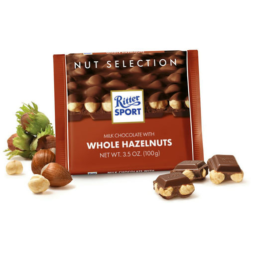 Picture of Ritter Sport Milk Chocolate  with Whole  Hazelnuts 100g