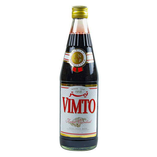 Vimto is a fruit cordial syrup that contains real fruit juices and concentrates 